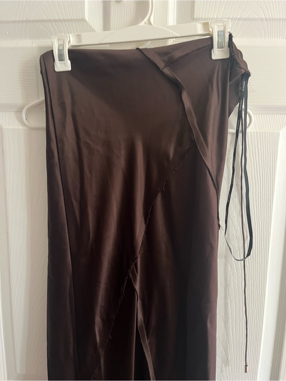 Retrofete Brown Satin Halter Maxi Dress - Picture 8 of 9